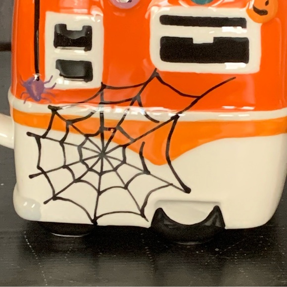 Spooky Camper Figural Halloween Mug - Black Cats Spider Web Pumpkins - Picture 9 of 11